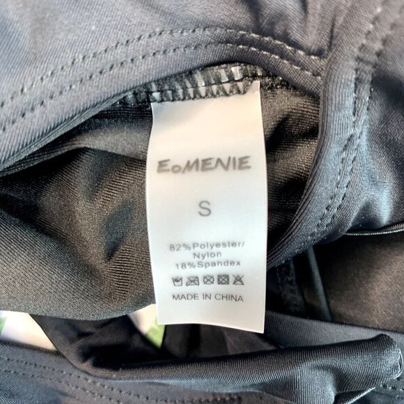 Eomenie One Piece SZ S Swimsuit Tummy Control Cutout High Waisted Tie Back NEW - Picture 7 of 11